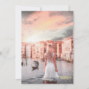 Cartes Pour Fêtes Annuelles Blondie Dans Venise Romantique