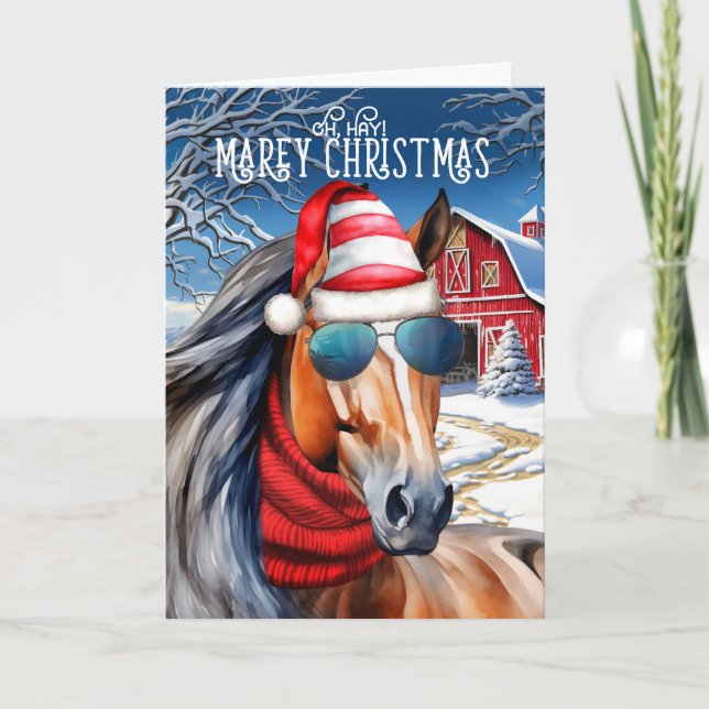 Cartes Pour Fêtes Annuelles Blood Bay Horse Funny MAREy Christmas (Devant)