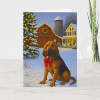 Cartes Pour Fêtes Annuelles Bloodhound Holiday Card