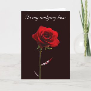 Cartes Pour Fêtes Annuelles Bloody Red Rose Unmourant Love Personnalisable