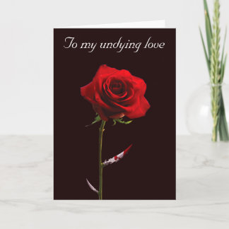 Cartes Pour Fêtes Annuelles Bloody Red Rose Unmourant Love Personnalisable