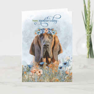 Cartes Pour Fêtes Annuelles Bloohound Chien Fleurs Sauvages Fête des Mères