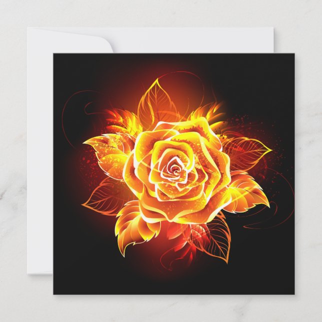 Cartes Pour Fêtes Annuelles Blooming Fire Rose (Devant)