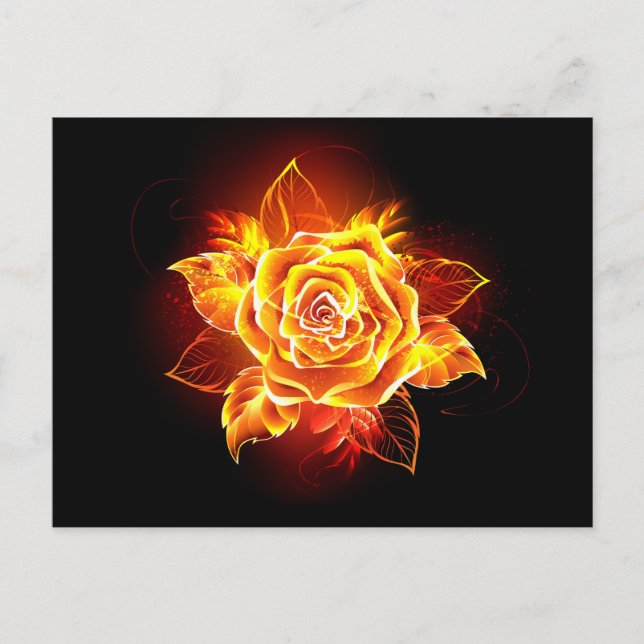 Cartes Pour Fêtes Annuelles Blooming Fire Rose (Devant)