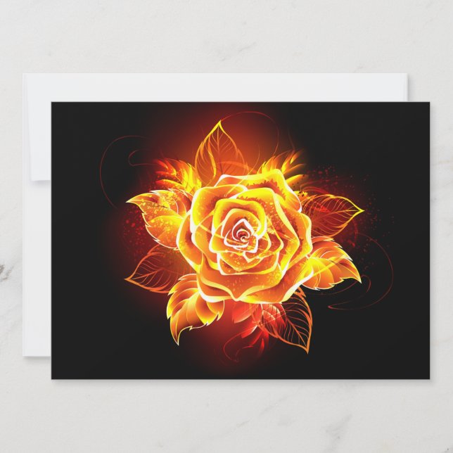 Cartes Pour Fêtes Annuelles Blooming Fire Rose (Devant)