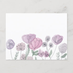 Cartes Pour Fêtes Annuelles Blooms Fleurs sauvages aquarelles