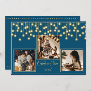 Cartes Pour Fêtes Annuelles Blue 3 Photos Noël