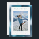 Cartes Pour Fêtes Annuelles Blue Abstract Gradient Hanukkah Photo<br><div class="desc">A modern Hanukkah photo card with abstract gradient background in shades of blue. Upload your own photo. On the back of the card you can enter a longer message.</div>