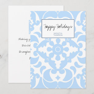 Cartes Pour Fêtes Annuelles Blue Azulejos portugais espagnol méditerranéen