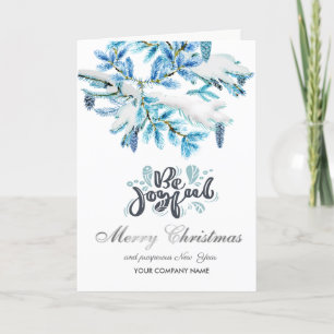 Cartes Pour Fêtes Annuelles Blue Be Joyeux, Pine Tree, Pine Cône Joyeux Noël