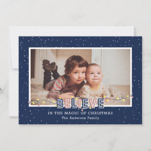 Cartes Pour Fêtes Annuelles Blue Believe In the Magic Photo Christmas