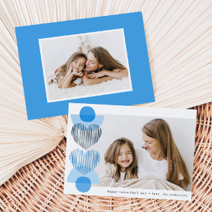 Cartes Pour Fêtes Annuelles Blue Boho Hearts Photo Saint Valentin