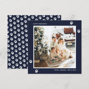 Cartes Pour Fêtes Annuelles Blue Chien Chat Propriétaire Paw Photo Happy Pawli