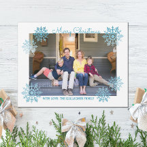Blue Chimmerge Chic Snowflake photo de vacances