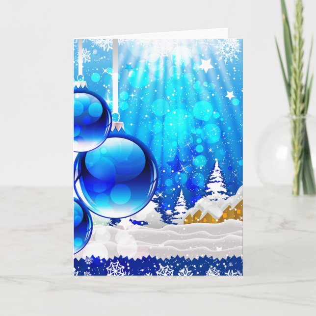 Cartes Pour Fêtes Annuelles "Blue Chrismas" (Devant)