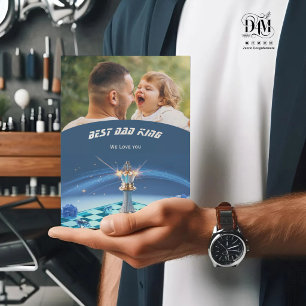 Cartes Pour Fêtes Annuelles Blue Diamond Metallic Roi Échec Fête des Pères