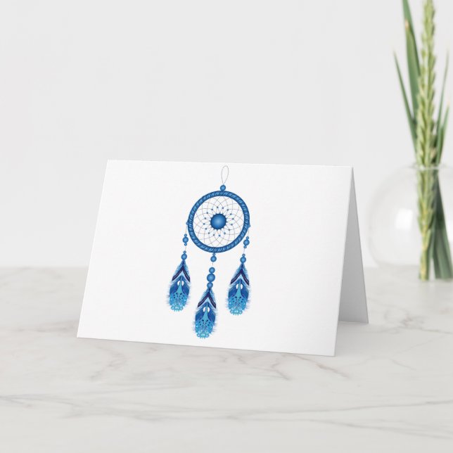 Cartes Pour Fêtes Annuelles Blue Dreamcatcher (Devant)
