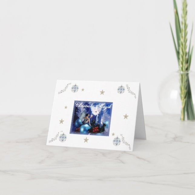 Cartes Pour Fêtes Annuelles Blue Fairy Christmas (Devant)