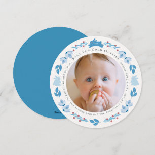 Cartes Pour Fêtes Annuelles Blue Folk Art Baby It's Cold Outside Photo