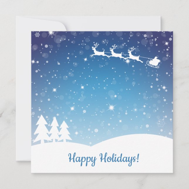 Cartes Pour Fêtes Annuelles Blue Happy Winter Holidays Snowflakes (Devant)
