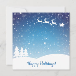 Cartes Pour Fêtes Annuelles Blue Happy Winter Holidays Snowflakes