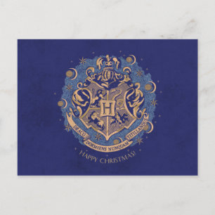 Cartes Pour Fêtes Annuelles Blue HOGWARTS™ Crest Holiday Wreath