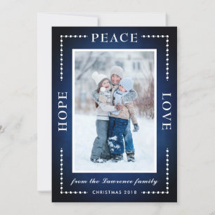 Cartes Pour Fêtes Annuelles Blue Hope Peace Love Neige Stars Noël Photo