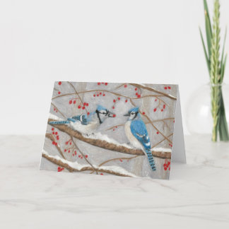 Cartes Pour Fêtes Annuelles Blue Jays par l'artiste autiste Marcy Deutsch