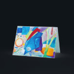 Cartes Pour Fêtes Annuelles Blue meditation pour l'année<br><div class="desc">Abstract acrylic on canvas painting expresses the meditative mood of this year The colors are lively and the objects in the painting appear to be floating in an an Alternate reality that is hopeful and unknown</div>