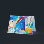 Cartes Pour Fêtes Annuelles Blue meditation pour l'année<br><div class="desc">Abstract acrylic on canvas painting expresses the meditative mood of this year The colors are lively and the objects in the painting appear to be floating in an an Alternate reality that is hopeful and unknown</div>