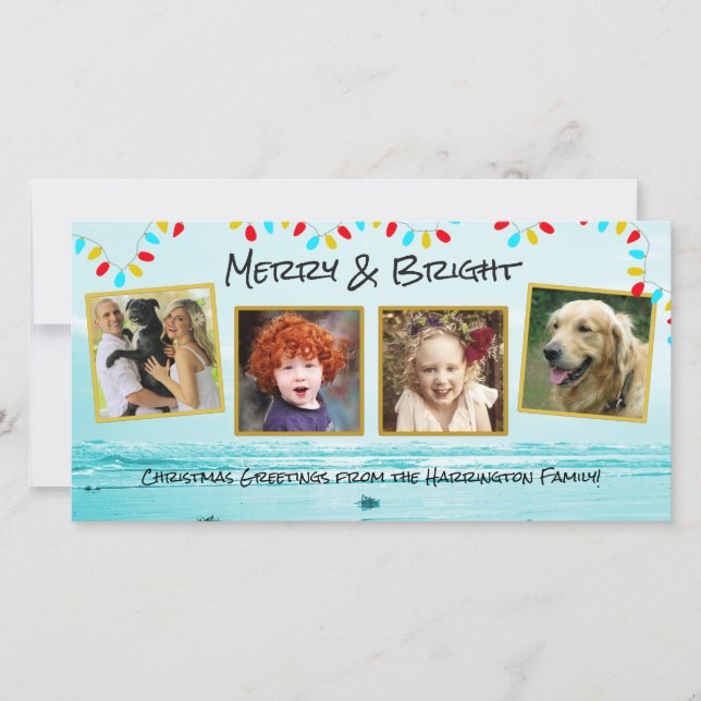 Cartes Pour Fêtes Annuelles Blue Ocean Family Photo Collards (Devant)