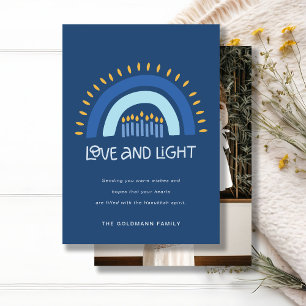 Cartes Pour Fêtes Annuelles Blue Rainbow Candles Love & Light Hanoukka Photo