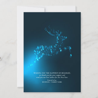 Cartes Pour Fêtes Annuelles Blue Reindeer Elegant Business Corporate Christmas