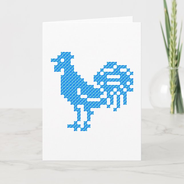 Cartes Pour Fêtes Annuelles Blue Rooster (Devant)