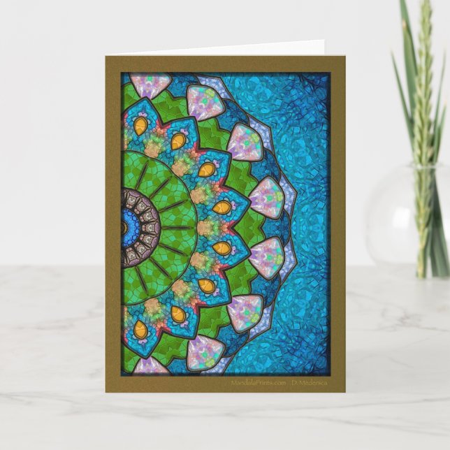 Cartes Pour Fêtes Annuelles Blue Seas Mandala (Devant)
