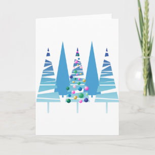 Cartes Pour Fêtes Annuelles Blue stylized Christmas Trees