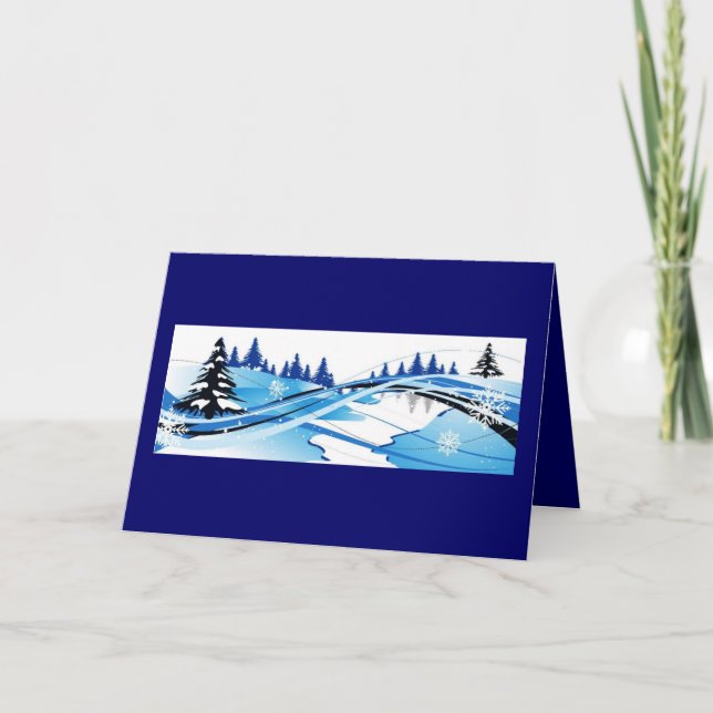 Cartes Pour Fêtes Annuelles Blue Winter Spelndor (Devant)