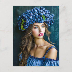 Cartes Pour Fêtes Annuelles Blueberry Princess en Royal Blue