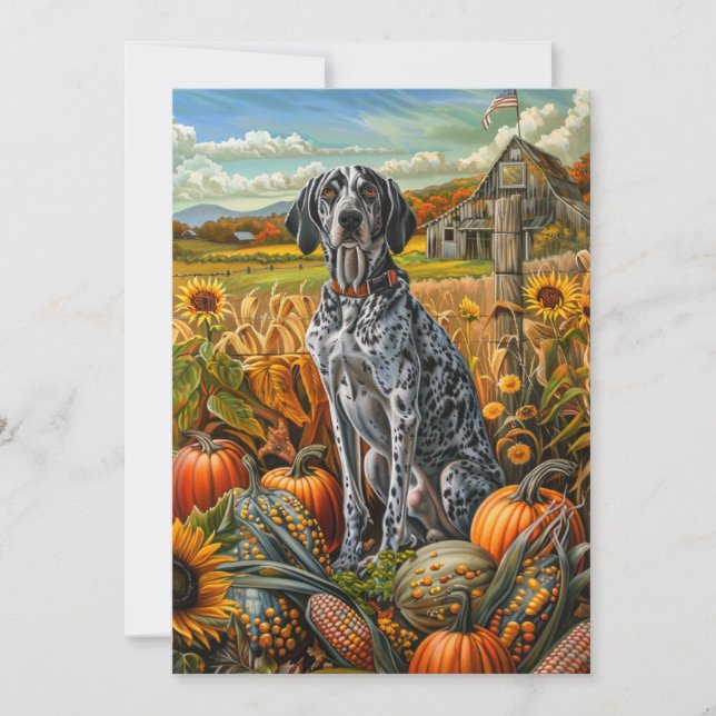 Cartes Pour Fêtes Annuelles Bluetick Coonhound Chien Moisson d'automne Thanksg (Devant)