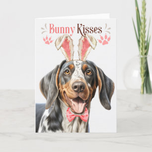 Cartes Pour Fêtes Annuelles Bluetick Coonhound Dog dans Bunny Ears pour Pâques