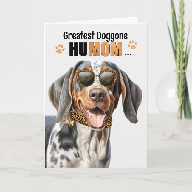 Cartes Pour Fêtes Annuelles Bluetick Coonhound Dog Greatest HuMOM Mother's Day (Devant)