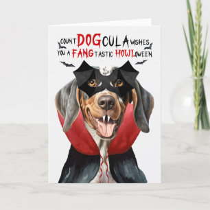 Cartes Pour Fêtes Annuelles Bluetick Coonhound Funny Count DOGcula Halloween