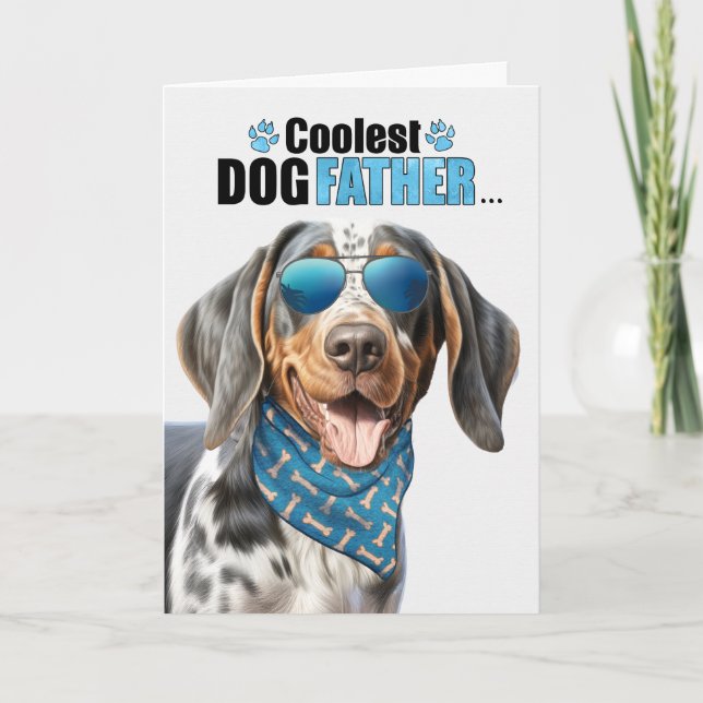 Cartes Pour Fêtes Annuelles Bluetick Coonhound Plus frais papa jamais Fête des (Devant)
