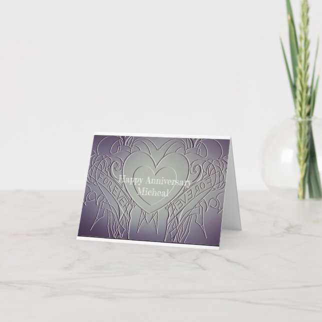 Cartes Pour Fêtes Annuelles Bluish Grey 1er anniversaire (Devant)