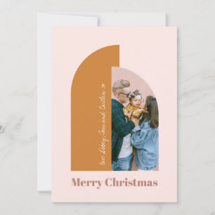 Cartes Pour Fêtes Annuelles Blush Arch Minimaliste Rose Poussiéreux Merry Phot