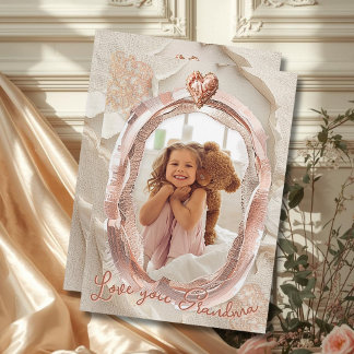 Cartes Pour Fêtes Annuelles Blush Heirloom Heart Photo Frame Loving Keepsake