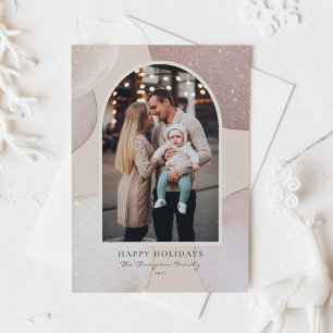 Cartes Pour Fêtes Annuelles Blush Modern Shimmerge Formes Vacances Photo