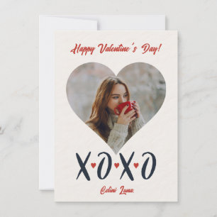 Cartes Pour Fêtes Annuelles Blush Red Brushstroke XOXO Saint-Valentin Photo