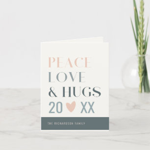 Cartes Pour Fêtes Annuelles Blush Scandi pastel gris Paix Amour & Câlins 2023