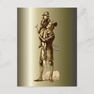 Cartes Pour Fêtes Annuelles Bob Cratchit et Tiny Tim Christmas Carol